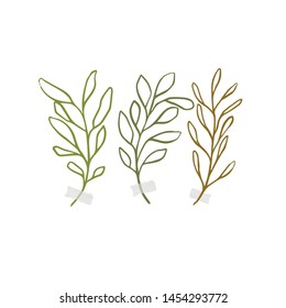 Vector botanic illustrations. Botanical clipart. Set of Green branches. Floral Herb Design elements. Perfect for wedding invitations, greeting cards, blogs, posters and more