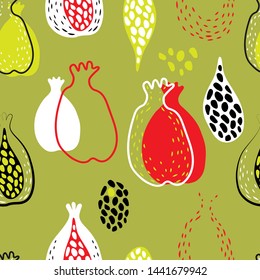 Vector  botanical  abstract on green background.