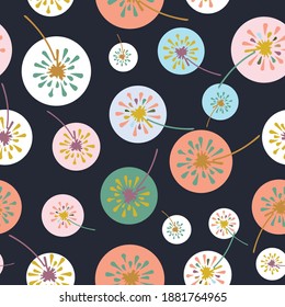 Vector botanical abstract shape seamless pattern. Suitable for children wear, packaging, scrapbooking, gift wrap and other design projects. 