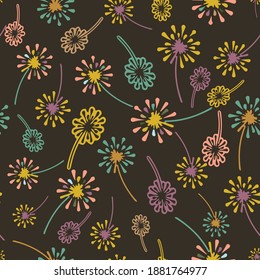 Vector botanical abstract shape seamless pattern. Suitable for children wear, packaging, scrapbooking, gift wrap and other design projects. 