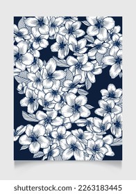 Vector botanical background with apple flowers. Romantic floral design for greeting card, natural cosmetics, women products.