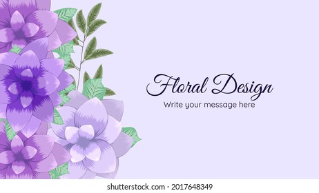 Vector botanical banner background blossoming flowers. Romantic design for natural cosmetics, feminine luxury perfume, women product packaging. Can be used as greeting card or wedding invitation