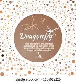 Vector botanical banners with dragonfly and flowers. Floral design for natural cosmetics, perfume, women products. Can be used as a greeting card, wedding invitation, spring background