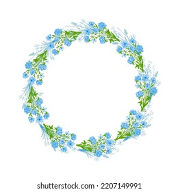 Elemento de diseño botánico vectorial. Marco floral. Corona redonda. 