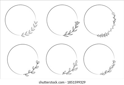 Vector botanical floral design template and monogram concept in radial style. decoration frame good for text name logo invitation card