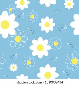 vector of botanical floral and line drawing flower and all natural symbol seamless pattern