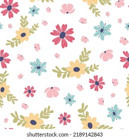 Vector botanical flower seamless repeat pattern design background. Perfect for modern wallpaper, fabric, 
home decor, and wrapping projects.