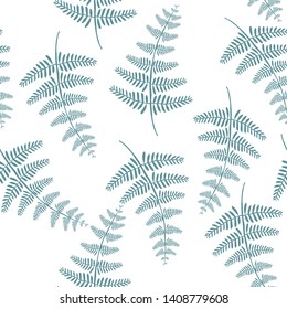 Vector botanical illustration of fern leaf. Isolated outline modern drawing of tropical plant. Set of exotic fern leaves silhouettes. 