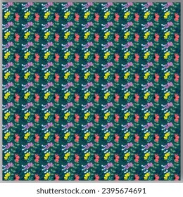 Vector botanical seamless floral colorful leaf and flower pattern background