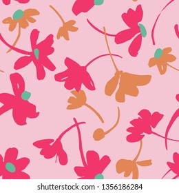 Vector botanical seamless pattern. Background with plane daisies. Elegant summer flowers. Good for textile design, fabric, clothes, surface, wallpaper.