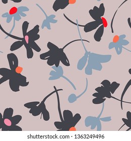Vector botanical seamless pattern. Background with plane daisies. Elegant summer flowers. Good for textile design, fabric, clothes, surface, wallpaper.
