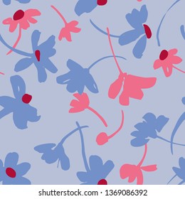 Vector botanical seamless pattern. Background with plane daisies. Elegant summer flowers. Good for textile design, fabric, clothes, surface, wallpaper.