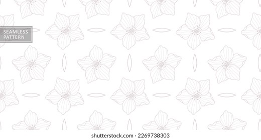 Vector botanical seamless pattern in light colors with delicate flowers for textiles, covers, backgrounds, wallpapers