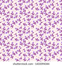 Vector botanical seamless pattern. Small daisies. Flowers in vintage style. Flat Simple floral freehand background for fashion design, textile, fabric, background, wallpaper, surface or wrapping.