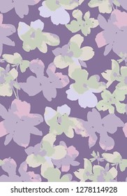 Vector botanical seamless pattern. Watercolor texture rose petals. Illustration with flowers. Elegant ornament for gift wrapping paper, fabric, clothes, textile, surface textures, scrapbook. 