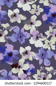 Vector botanical seamless pattern. Watercolor texture rose petals. Illustration with flowers. Elegant ornament for gift wrapping paper, fabric, clothes, textile, surface textures, scrapbook. 