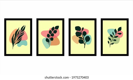 vector botanical, tropical, leaf, minimalist, for decor poster 