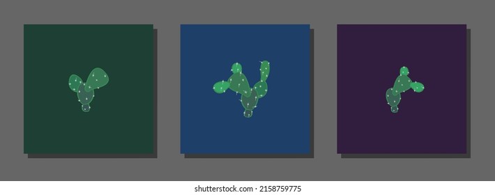 Vector botanical wall arts, with cactus. Minimalistic and natural. Cactus and line arts design.