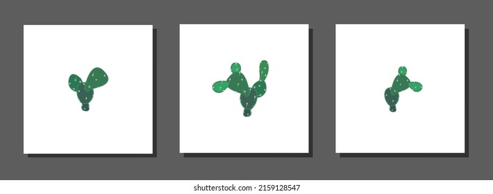 Vector botanical wall arts, with cactus. Minimalistic and natural. Cactus and line arts design.