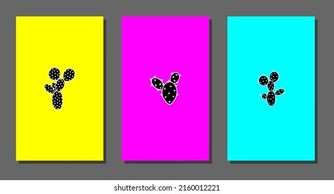 Muros botánicos vectoriales, con cactus. Minimalista y natural. Diseño de cactus y artes de línea.