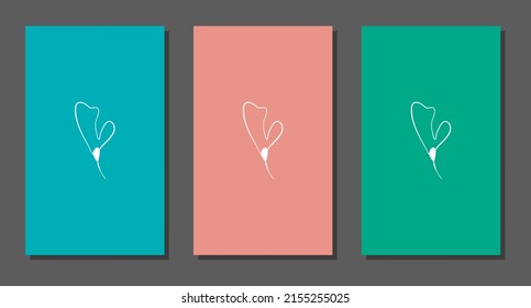 Muros botánicos vectores, con flores. Minimalista y natural. Diseño de flor y de líneas