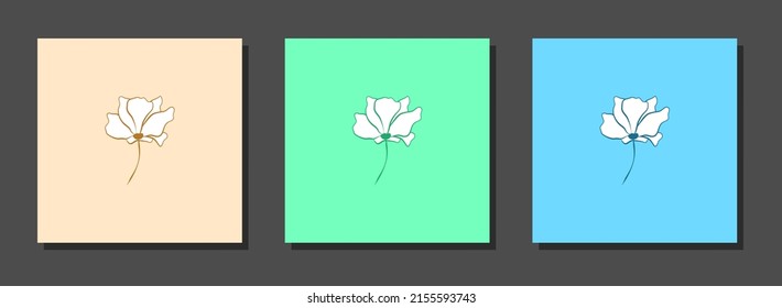 Vector botanical wall arts, with flowers. Minimalistic and natural. Flowers and line arts design.