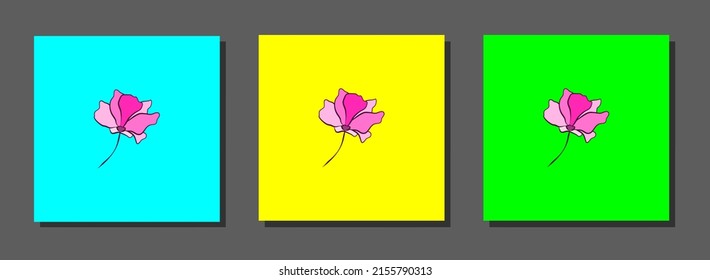 Muros botánicos vectores, con flores. Minimalista y natural. Flores y diseño de líneas.