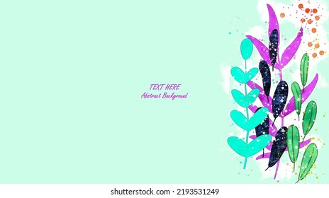 Vector botanical wall arts, with leaves. Minimalistic and natural. Leaves and line arts design. Sample text area included.