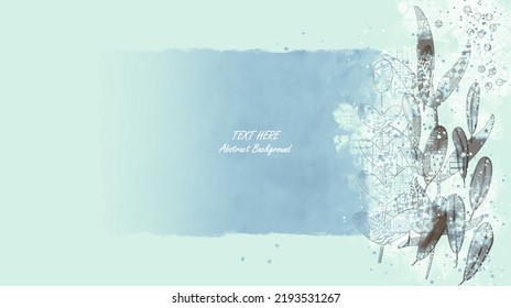 Vector botanical wall arts, with leaves. Minimalistic and natural. Leaves and line arts design. Sample text area included.
