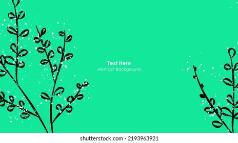 Vector botanical wall arts, with leaves. Minimalistic and natural. Leaves and line arts design. Sample text area included.