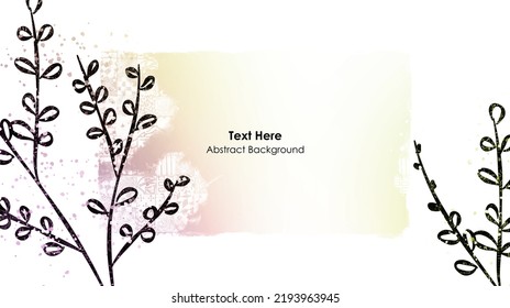 Vector botanical wall arts, with leaves. Minimalistic and natural. Leaves and line arts design. Sample text area included.