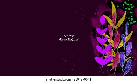 Vector botanical wall arts, with leaves. Minimalistic and natural. Leaves and line arts design. Sample text area included.