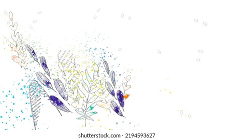 Muros botánicos vectores, con hojas. Minimalista y natural. Diseño de hojas y líneas artísticas. Área de texto de ejemplo incluida.