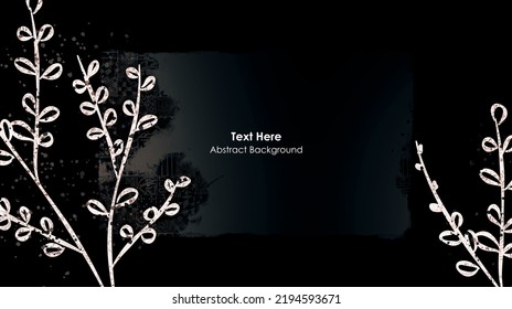 Vector botanical wall arts, with leaves. Minimalistic and natural. Leaves and line arts design. Sample text area included.