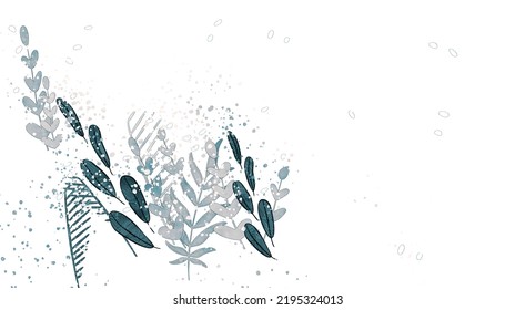 Muros botánicos vectores, con hojas. Minimalista y natural. Diseño de hojas y líneas artísticas. Área de texto de ejemplo incluida.
