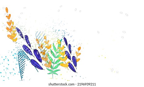 Vector botanical wall arts, with leaves. Minimalistic and natural. Leaves and line arts design. Sample text area included.