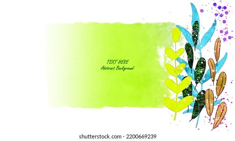 Vector botanical wall arts, with leaves. Minimalistic and natural. Leaves and line arts design. Sample text area included.