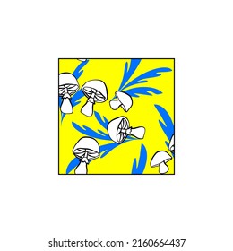 
Vector botanical wall arts, with mushrooms. Minimalistic and natural. Mushrooms and line arts design.
