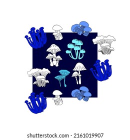 
Vector botanical wall arts, with mushrooms. Minimalistic and natural. Mushrooms and line arts design.
