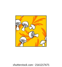
Vector botanical wall arts, with mushrooms. Minimalistic and natural. Mushrooms and line arts design.
