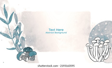 Vector botanical wall arts, with mushrooms. Minimalistic and natural. Mushrooms and line arts design. Sample text area included.