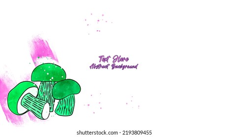 Vector botanical wall arts, with mushrooms. Minimalistic and natural. Mushrooms and line arts design. Sample text area included.