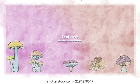 Vector botanical wall arts, with mushrooms. Minimalistic and natural. Mushrooms and line arts design. Sample text area included.