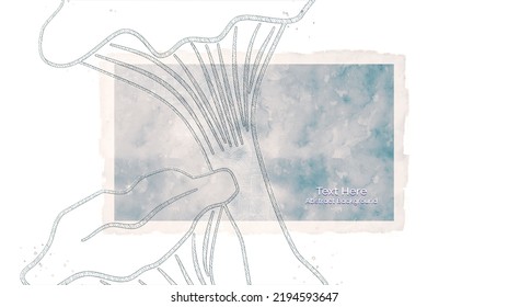Vector botanical wall arts, with mushrooms. Minimalistic and natural. Mushrooms and line arts design. Sample text area included.