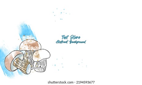 Vector botanical wall arts, with mushrooms. Minimalistic and natural. Mushrooms and line arts design. Sample text area included.