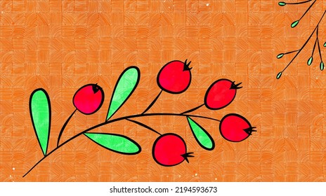 Muros botánicos vectores, con semilla y hackberry. Minimalista y natural. Diseño de semilla, hackberry y líneas de arte. Área de texto de ejemplo incluida.