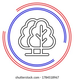 vector Botany forest abstract - green nature leaf symbol - environment plant. Thin line pictogram - outline editable stroke