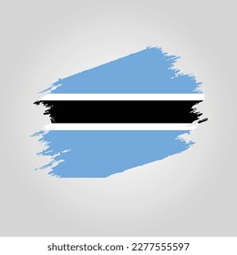 Vector Botswana flag Brush stroke with grunge background template