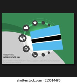 Vector Botswana Independence Day Flyer template. Creative Brochure Title Page. National Day Leaflet design element. vector illustration