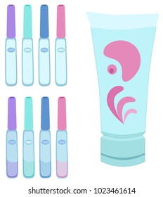 Vector bottle and big decor tube
